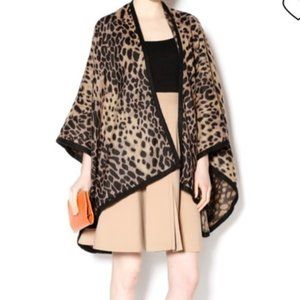 Charlie Paige Leopard Print Wrap/Poncho